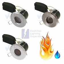1 x Fire Rated IP65 Bathroom Short Can Small Downlight GU10 Mains Die Cast Zone1