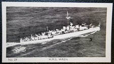 HMS WREN   Royal Navy Sloop / Frigate      Vintage 1955 Photo Card  EE07M