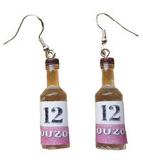 🧡🧡Gift 925 Sterling Silver Hooks Ouzo 12 Bottle Earrings BN🧡🧡
