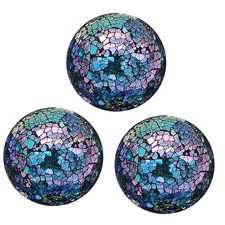 3x Glass Mosaic Balls