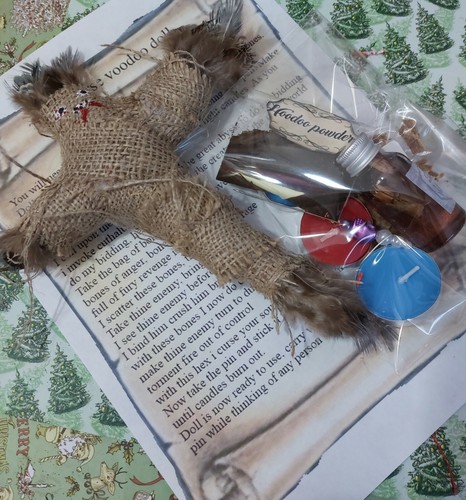 Voodoo hoodoo curse - doll,, oil