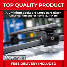 FITS VW T5 03-15 BLACK LOCKABLE CROSS BARS SET ALUMINIUM ROOF BARS ROOF RACK