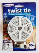 Twist Tie 50m Food Bag Twists Ties Candy With Cutter Goodie Bags Snacks Party