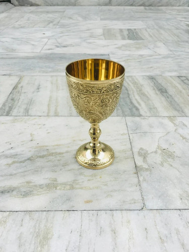 Goblet brass engraved design - brass,