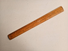 Vintage Helix Old School Wooden 12" Ruler - Imperial and Metric