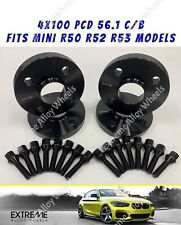 Fits Mini Wheel Spacers 16mm R50 R52 R53 Black Alloy + Bolts 4x100 56.1 x 4