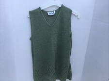 Vintage Gia Scala Green & Silver Sparkle Sleeveless Top Arm pit - Arm pit  17”