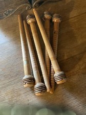 6 10” Vintage Wooden Bobbins