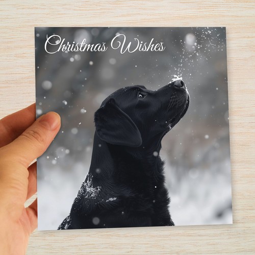 Black labrador christmas cards - christmas,