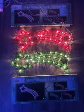 x2 Vintage "Christmas Silhouette" SHOOTING STAR window Xmas Lights Green RedRARE