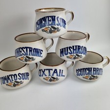 Vintage Soup Bowl Mugs Chicken Mushroom Tomato Scotch Broth Oxtail X 6 minestron