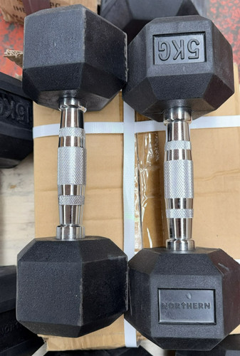 Hex dumbbells 5kg pair - 5kg,