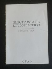 Quad Esp 63 Electrostatic Loudspeaker Speaker Instruction Book Vintage