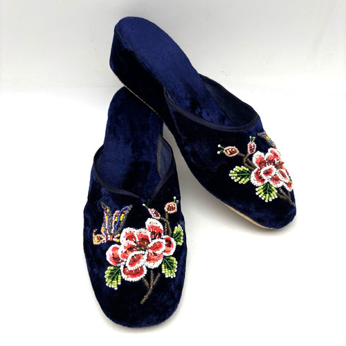 Vintage 70s royal blue velvet - vintage,