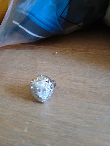 Silver tone heart clear stone - silver,