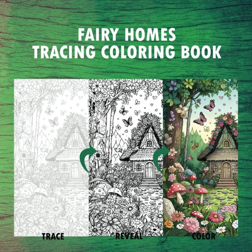 Fairy homes tracing - tracing, coloring
