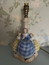 Art Deco Ceramic Crinoline Lady Lamp Base