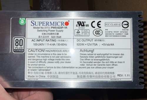 Supermicro pws 920p 920w - supermicro,