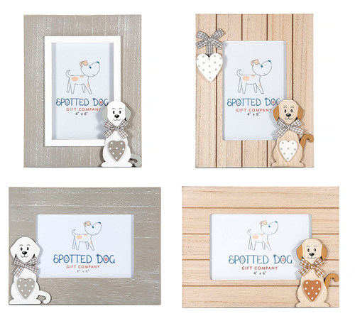 Dog photo frame wooden - photo,