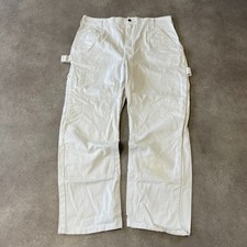 Centaur Carpenter Trousers Mens 36" Vintage Dungaree Relaxed Fit Pants, White