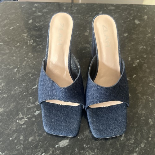Denim mule heels size - denim,