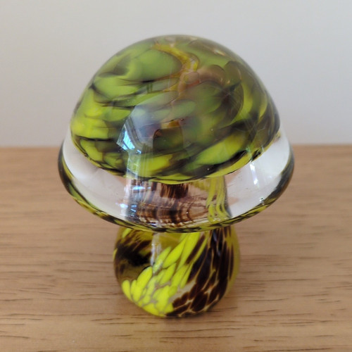 Art glass mushroom paperweight - art,