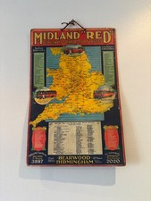 Vintage Midland Red & Railways Joint Motor Services Offices And Garages Card Map