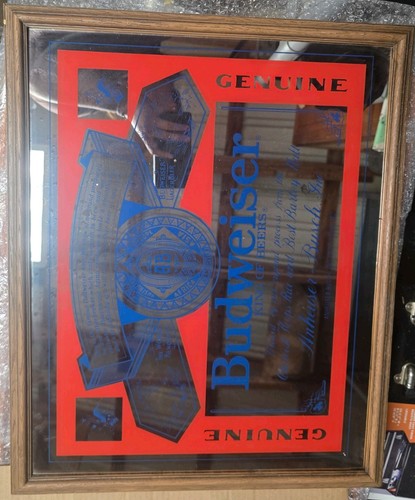 Budweiser mirror bar sign - budweiser,