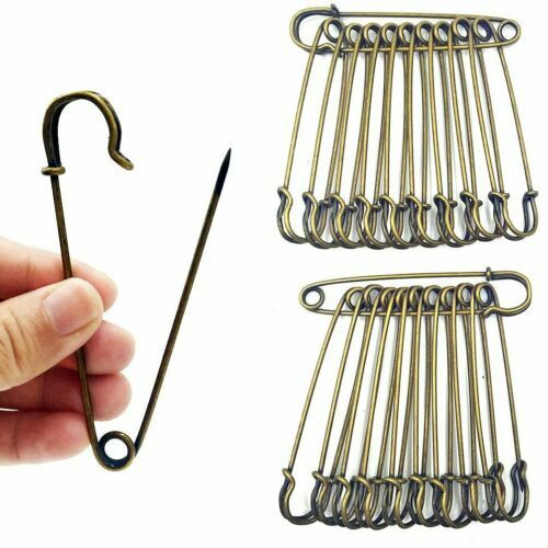 Extra large bronze safety pins - extra,