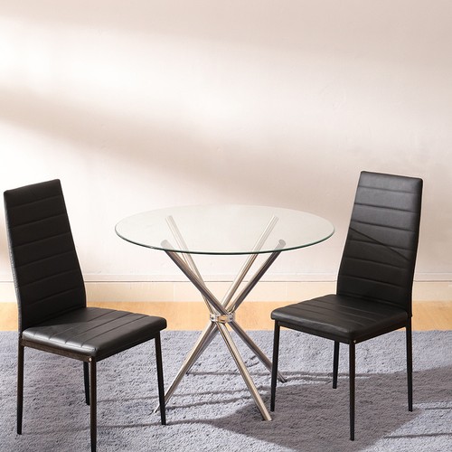 High gloss round dining table - high,