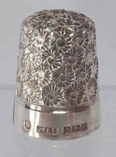Vintage silver thimble 1960s - vintage,