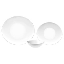 Bormioli Rocco 18 Piece Prometeo Glass Dinner Set Tempered Dinnerware White