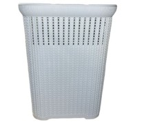 Plastic Laundry Basket With Lid Washing Clothes Bin Hamper Storage Organiser 50L