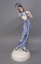 Stunning 30 cm Rare Model 6493 Goldscheider Art Deco Lady by Josef Lorenzl