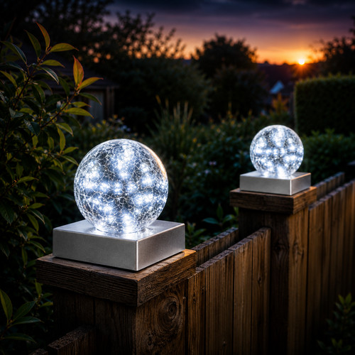 2pcs solar garden crackle - 2pcs,