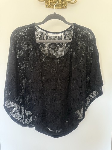 Anne fontaine black lace top - black,