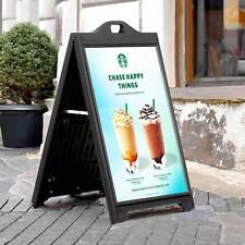 A1 Black Weather Resistant A-Board Poster Display Pavement Sign Double Sided Hea