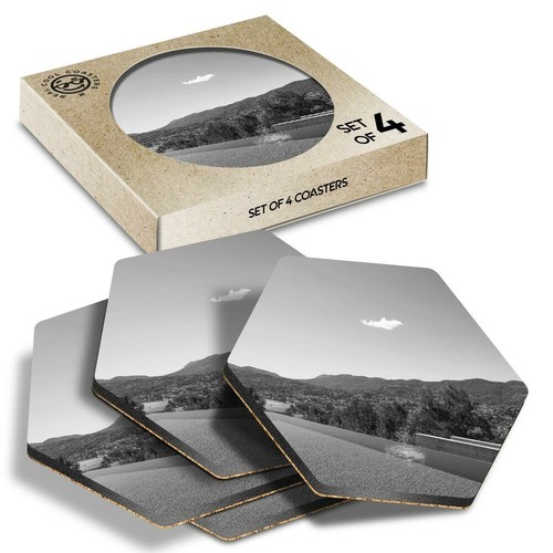 Hexagon coasters bw - bw,