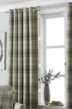 NEW Paoletti Aviemore Tartan Faux Wool Eyelet Curtains - 46" x 54"/117cm x 137cm