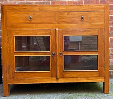 solid wood furniture set-3 pieces, sideboard, display cabinet, tall drawers unit