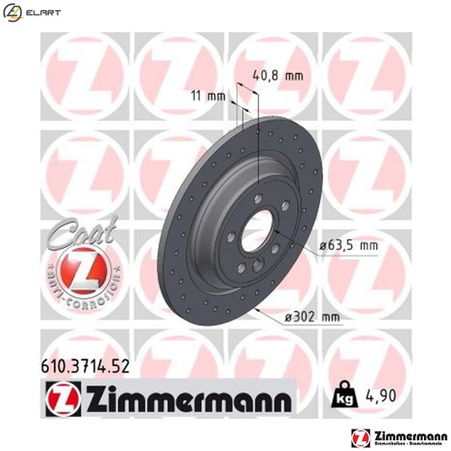 Brake disc 610 - disc, 610.3714.52