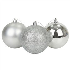 20cm 3Pcs Large Silver Baubles