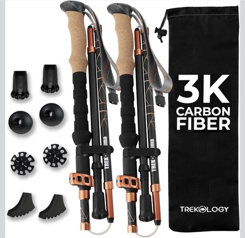 Carbon fiber trekking poles - 3k,