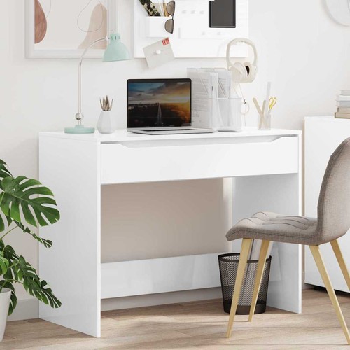 Vidaxl desk high gloss white - desk,
