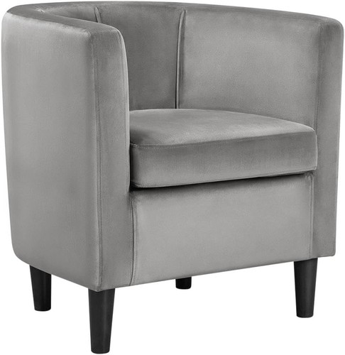 Grey velvet tub chair - grey,