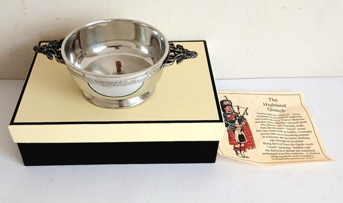 Quaich scottish piper pewter - scottish,