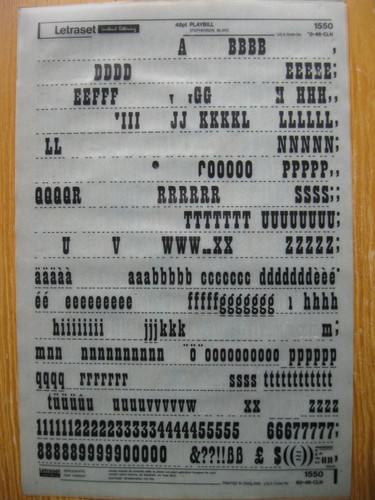 Letraset upp low num - 1, upp/low/num