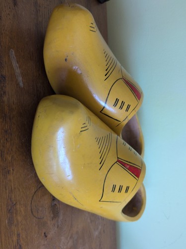 Wooden painted clogs size - wooden,