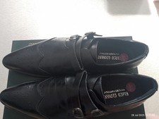 Mens Black Leather Marco Giovanni Monk Shoes Size 45/10.5-11 Never Actually Worn