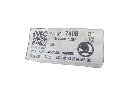 6v0920740b instrument panel - instrument,